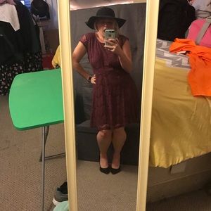 Beautiful Maroon Lace Dress